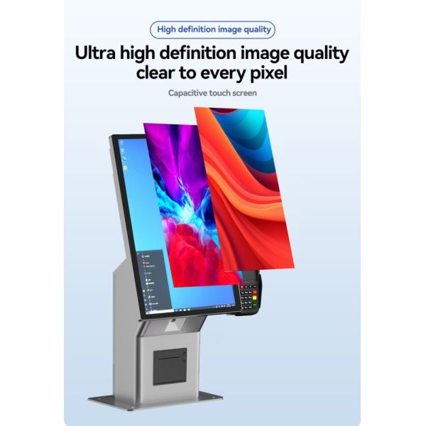 Food Ordering POS Machine System 21.5 Inch Restaurant Ordering Kiosk Touch Screen Windows Self-Ordering Payment Kiosk