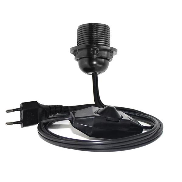 EU Plug E26 Bulb Holder Cable with Rotary Dimmer Switch 250V 4A