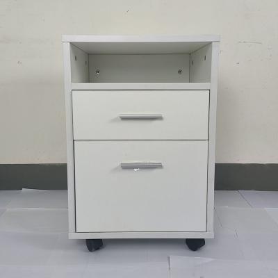 Modern 2-Drawer Mobile Wood Pedestal Cabinet Under Office Desk Storage Cabinet