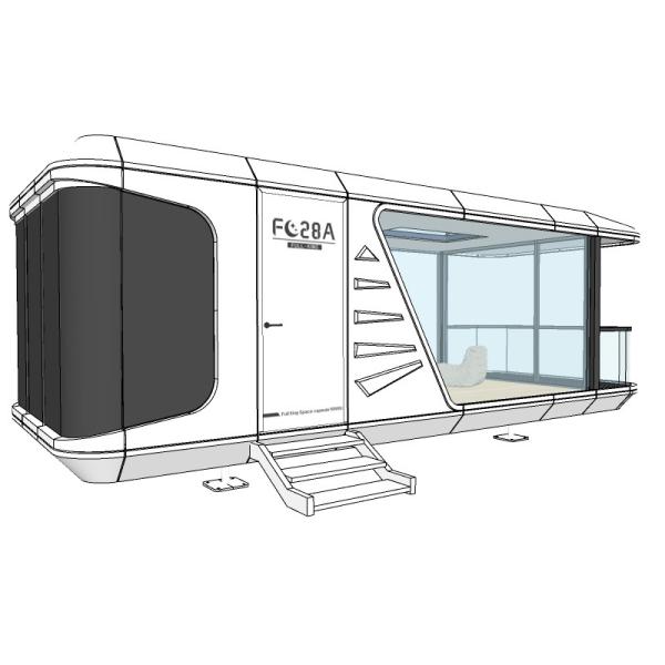 28 m2 Capsule spatiale mobile maison de 1-2 personnes Capacité Capsule maison préfabriquée