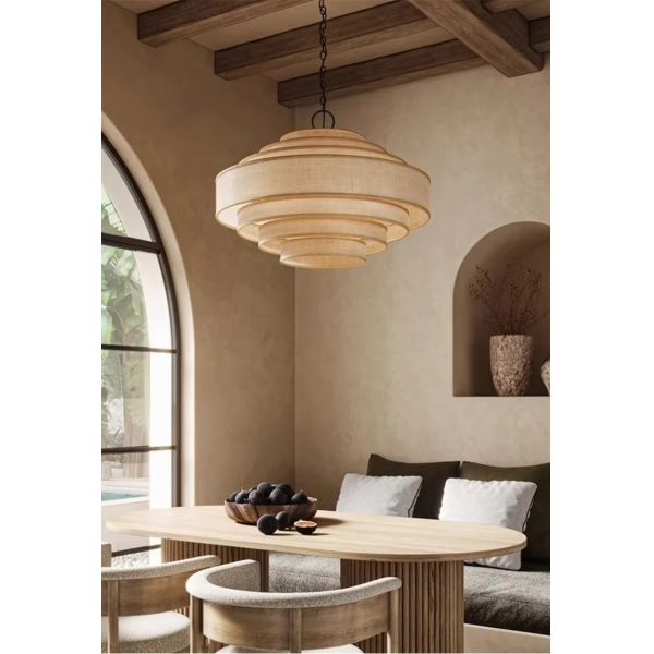 Living Dining Bedroom B&B Decoration Home Pendant Lights Indoor Lighting Fixtures Japan Style Wabi Sabi Fabric Chandelier (WH-VP-303)