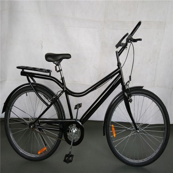 1.7m Length Black Color Single Speed Step Through Hybrid Bike 17kg Gross Weight