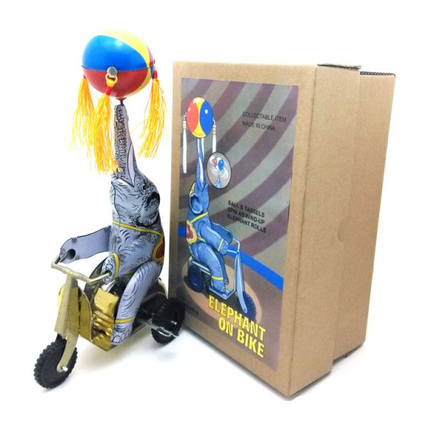 Theme Folk Custom Ms833 Elephant Riding Tricycle Tintoy Tin Tin Retro Collection Toy