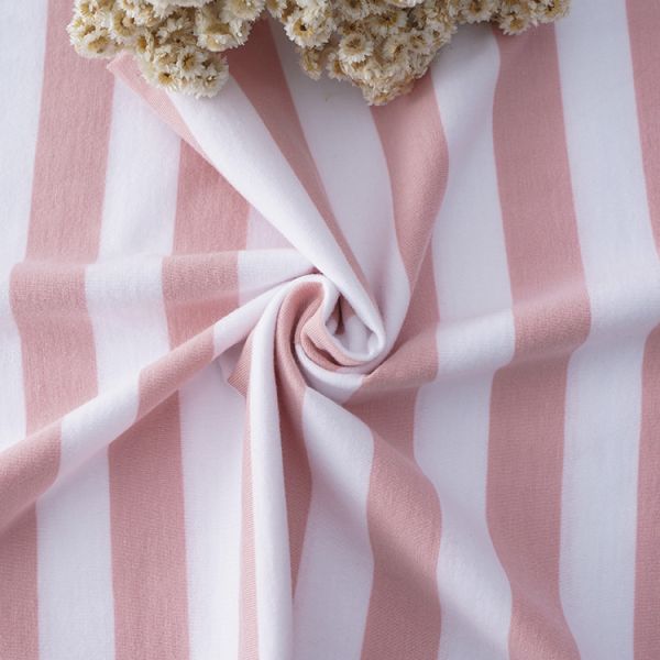 Чистый хлопчатобумажный проветриваемый джерси поглощающий полосатый материал ткань для футболки