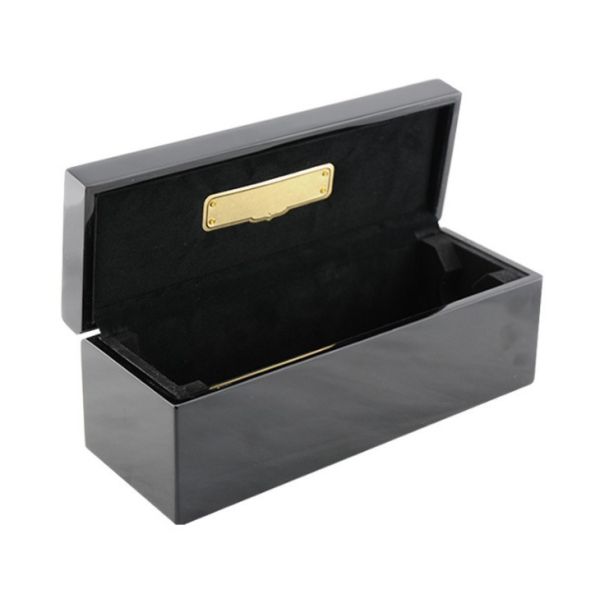 12x9x4 Inch High Glossy Personalised Wooden Bottle Box Custom Logo Wine Boxes