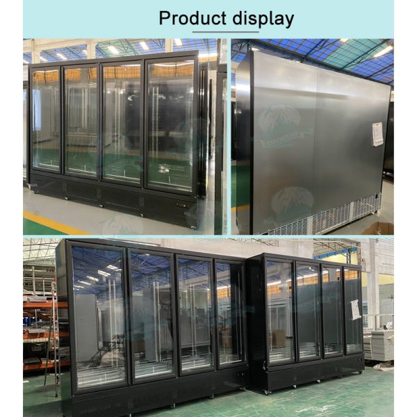 Four Glass Door Upright Display Freezer Comercial Refrigeration Equipment