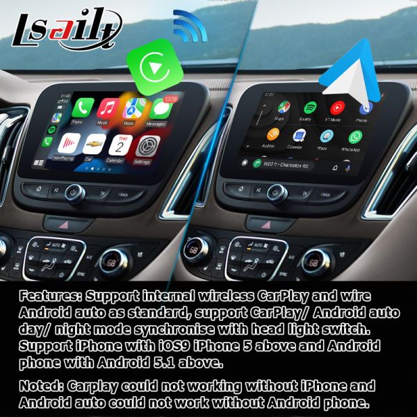 Система навигации Carplay андроида автоматическая для интерфейса Шевроле Malibu видео-