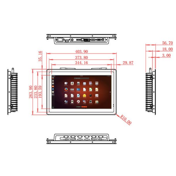15.6-Inch Slim Linux Touch Screen for Factory Dashboards and Automation Solutions