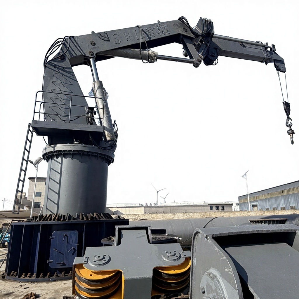 Boat Ship Loading Unloading Marine Offshore Deck Crane 8ton 9ton 12m 17m Telescopic Knuckle Boom Deck Crane