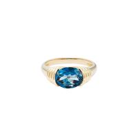 London Blue CZ Heirloom Ring in 925 Sterling Silver for Women's Wedding Dinner Party