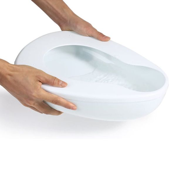 Thick Bedpan for Women Men Bed Pan for Elderly Females Heavy Duty Bedpan for Men Hospital Home Bed Pan Emergency Device (White)