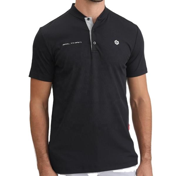 2024 Design Colar Mandarim bordado Borracha Silicone Logo Slim Fit Golf Polo T-shirts