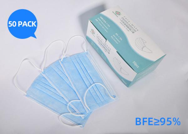 Fluid Resistant Disposable Non Woven Face Mask 3D Cropping Protection