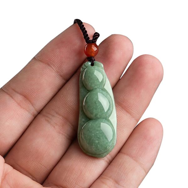 Regional Feature Natural Green Jade Pendant for Women Four Seasons of Beans Bring Luck Prosperity and Love