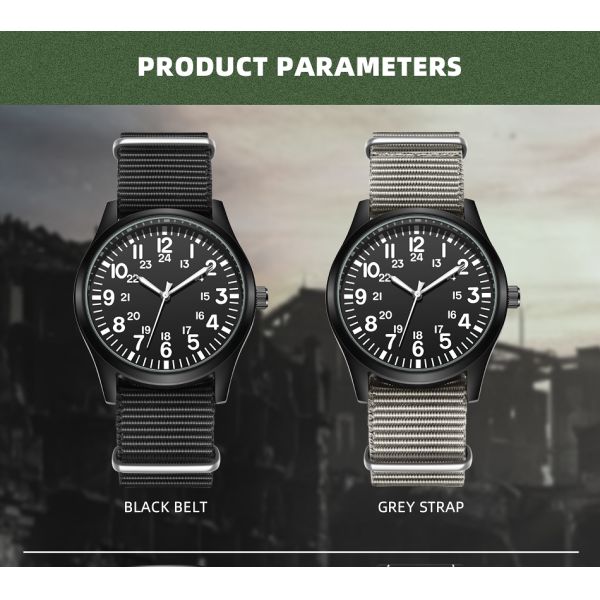 SR626SW Battey Classic Quartz Watches , PC21 Movt Nylon Wrist Watch