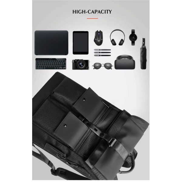 Male Daily Used Waterproof Smart Backpack 20-39 Litre Wear Resistance