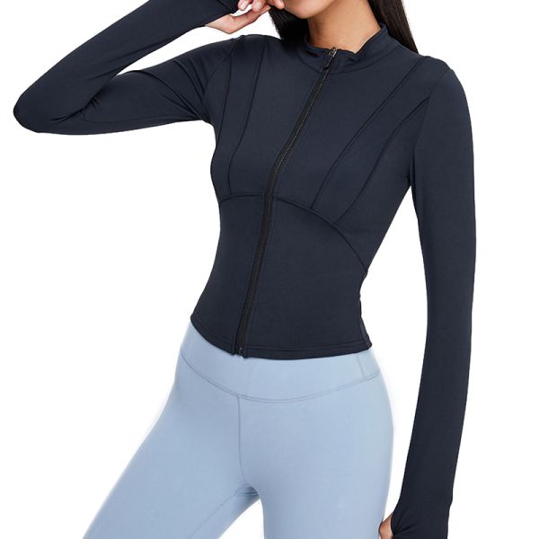 Фабрика OEM-изготовитель Custom Logo Running Jacket Women's Tight Long Sleeve Yoga Top