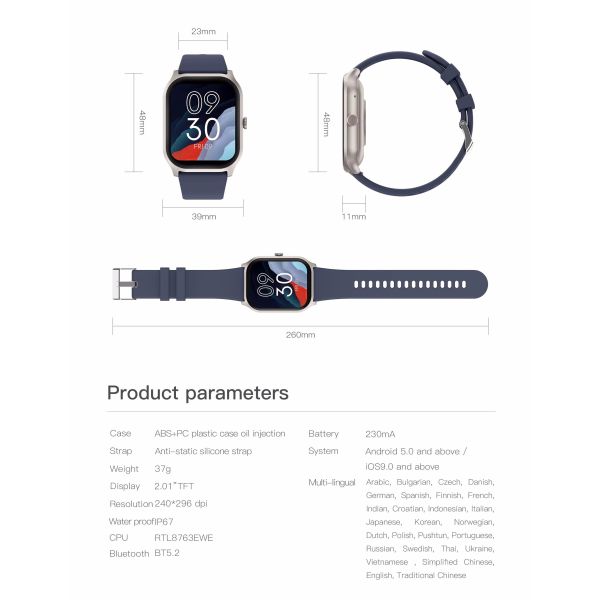 Sport Smart Watch Ip68 Waterproof ZL77J Smart Watch Voice Assistant Fitness Tracker