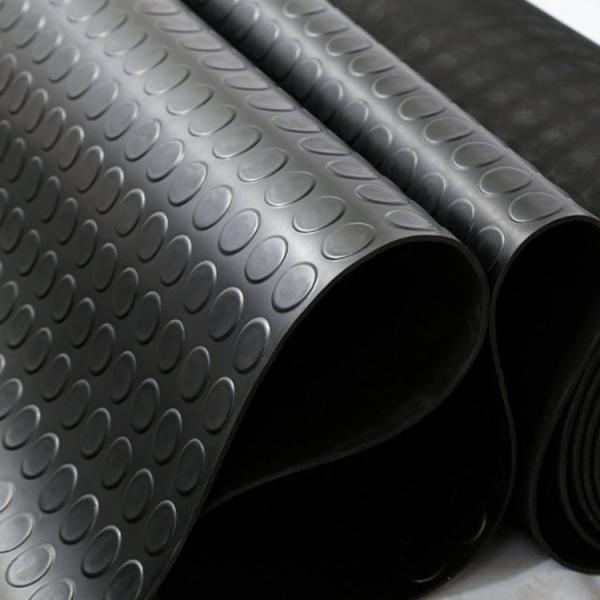 E-Purchasing 3mm Thick Rubber Floor Rubber Mat 16.4 X 3.3 Fts Rubber Stall Mats Heavy Duty Coin-Grip Pattern