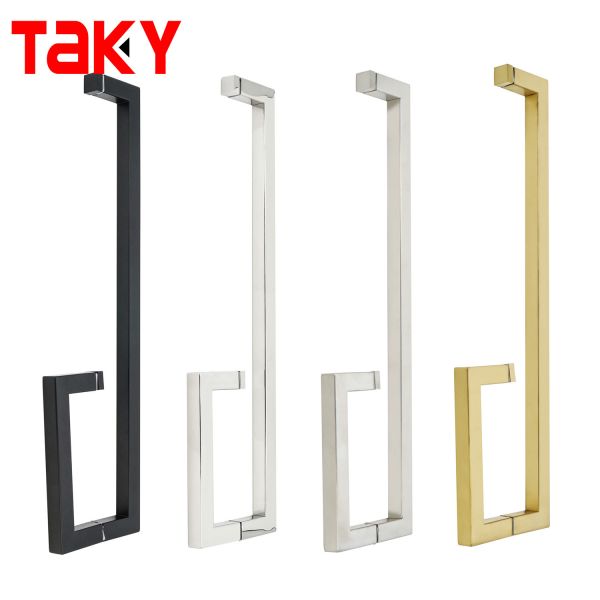 304 Stainless Steel Modern Design Shower Glass Door Handle with Polished Brushed Nickel Black Finish
