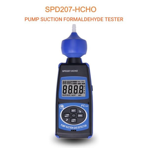 SPD207- HCHO Portable Pump Suction Formaldehyde Detector with 0~4.00ppm Measuring Range and ±10% Accuracy for Environmental Monitoring