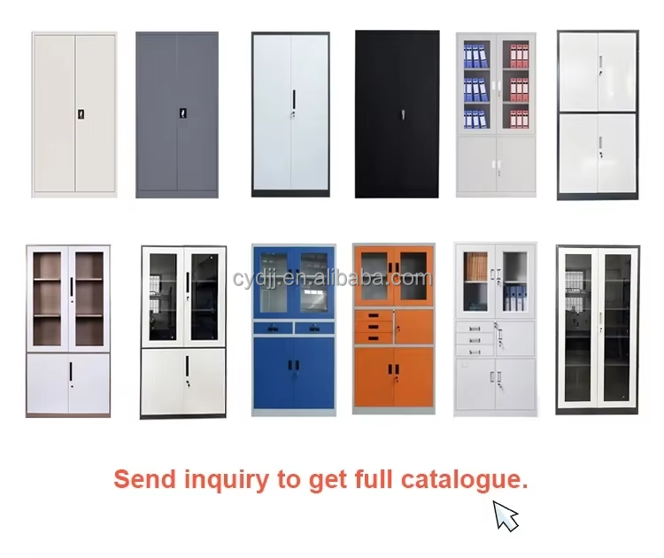 Metal Steel 2 Swing Door 4 Shelves Office  Filing Storage Cabinet Lock Organizer for Office Garage  School