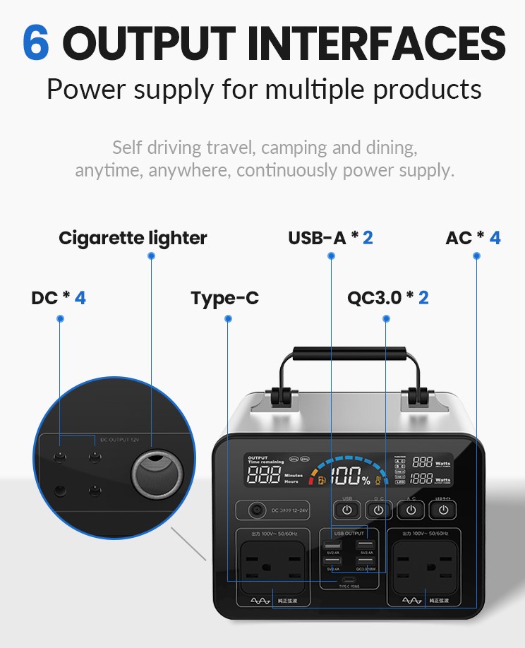 Fanless охлаждая циклы генератора 800 лития 220V 700wh портативные