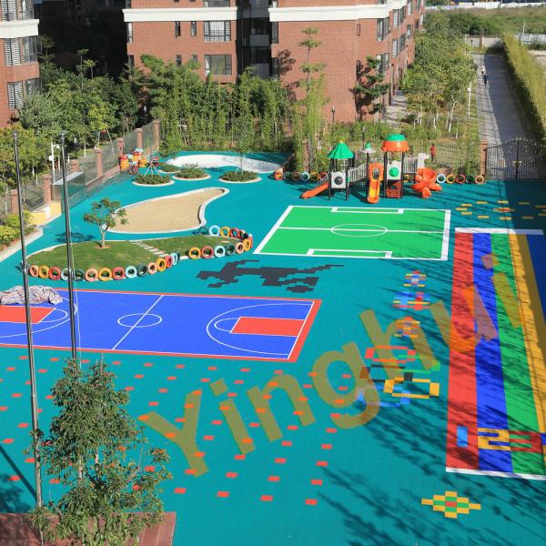 Customized Durable Interlocking Sport Court Gym Flooring Basketball Court Tiles Outdoor