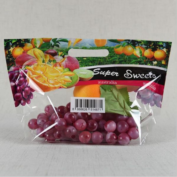 Antifog Handle Fruit And Vegetable Packaging Grape Plastic Bags For Packaging Vegetables
