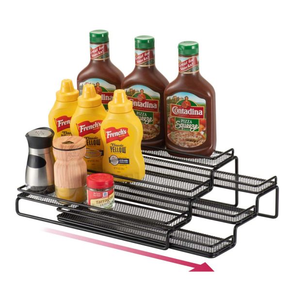 Standing Type Kitchen Bathroom Living Room Countertop 3 Layers Retractable Spice Rack
