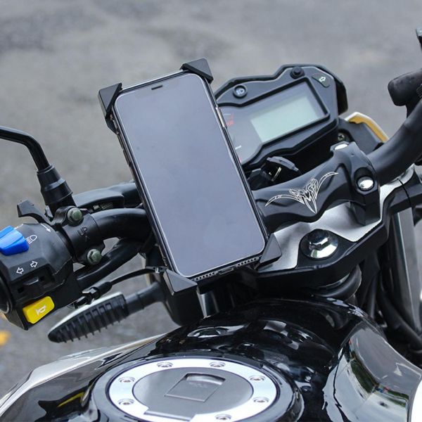 FCC 360D Waterproof Heavy Duty Motorcycle Phone Mount , USB ABS Telescopic Phone Holder
