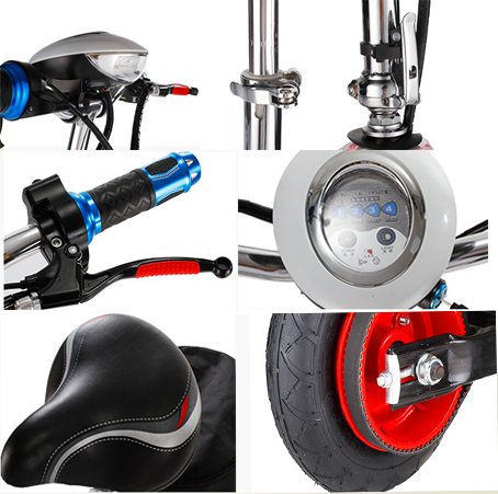 24V 250W White Fold Away Electric Scooter 2 Wheel Folding Power Scooter