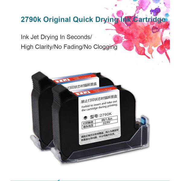 2790k Industrial Quick-dry Ink Cartridges Nozzle Non-Blocking Imported Oil Compatible 1.27mm Printer Ink Cartridge for Printer