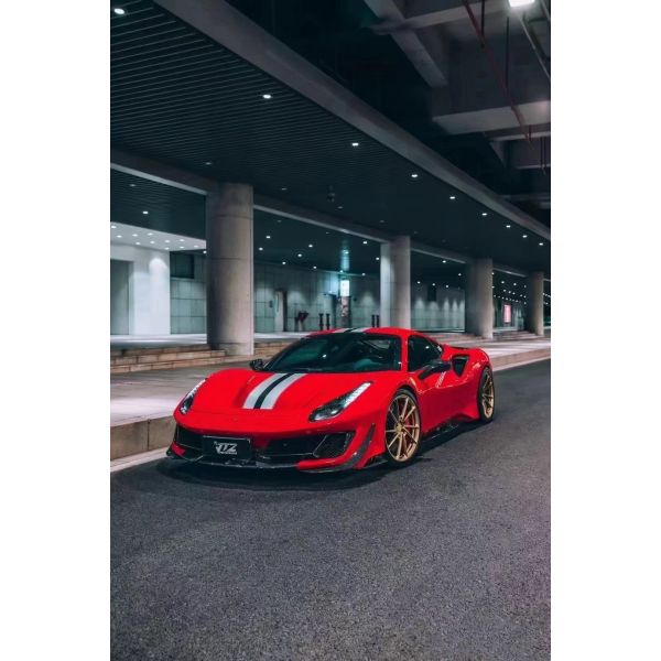 Auto Parts ForFerrari 488 Body Kit 488 Upgraded PistA-style Front and Rear Bumper Bonnet Spoiler Carbon Fiber Body Kit