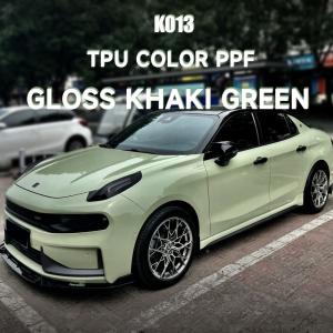 K013 Gloss Khaki Green TPU Color Car Paint Protection Film Wrap Car Vinyl
