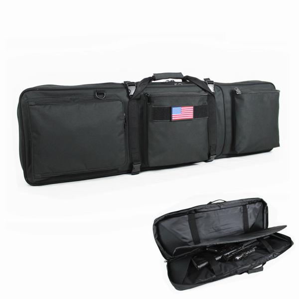600D Polyester Tactical Gun Bag Custom Black 42 Double Rifle Bag