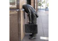 Tamanho natural Arte de rua moderna ao ar livre Casting Escultura de homem de bronze