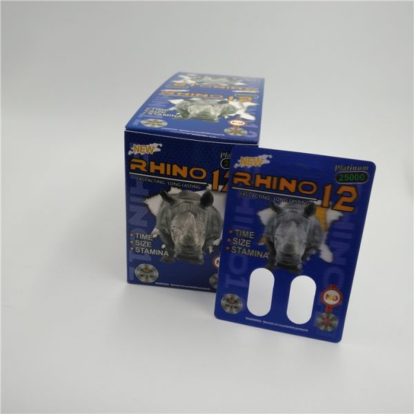 Rhinocéros 9K/7/12 d'emballage de carte de boursouflure de la série 3D de rhinocéros pour la capsule masculine de pilule d'amélioration