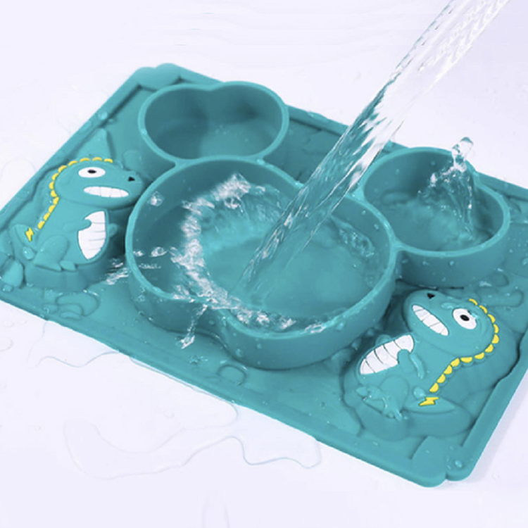 Food Silicone Childrens Plates Eco Friendly Baby Tableware Set Spoon Plate Bowl