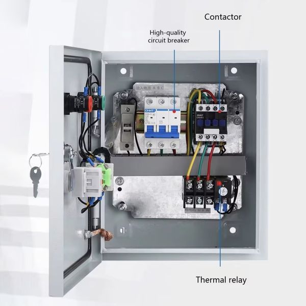 Custom 380V Three-Phase Motor Control Box with IP55 Waterproof Wall-Mounted Distribution Panel