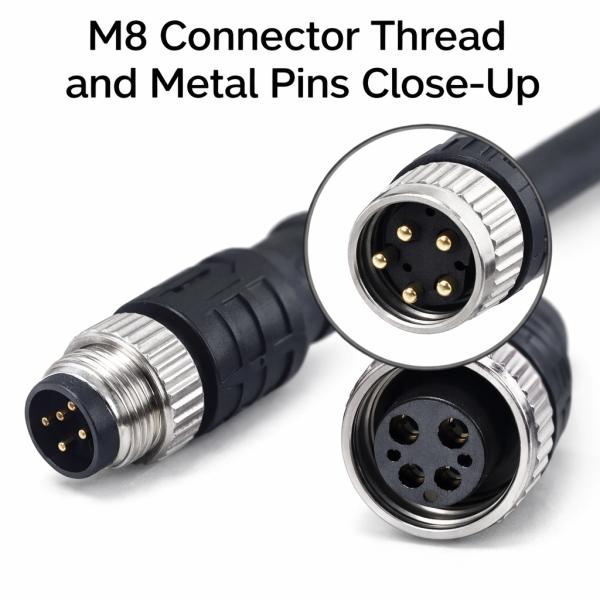 M8 Circular 2-5PIN Male & Female IP67 Waterproof A-Coded Sensor Connector