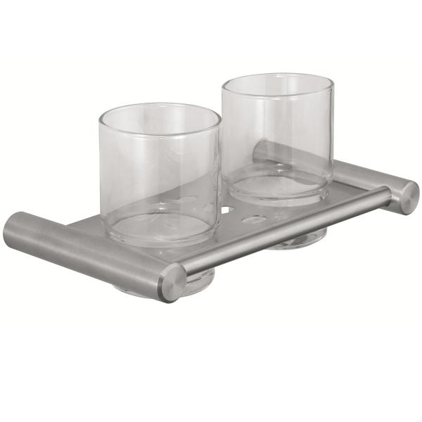 Sano Stainless Steel Toothbrush Cup Holder Wall Mounted Tumbler Toothbrush Holder