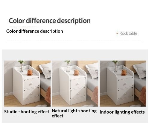 Modern Apartment Bedside Cabinet with 2 Drawers Multi-Functional Wooden Nightstand for Bedroom Storage