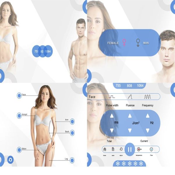 2018 todo tipo de piel eliminar la máquina de depilación láser de triple longitud de cabello en oferta