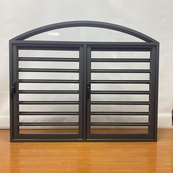 Customized Aluminum Louver Window 6mm Glass Precision Cutting Powder Coating Invisible Blinds