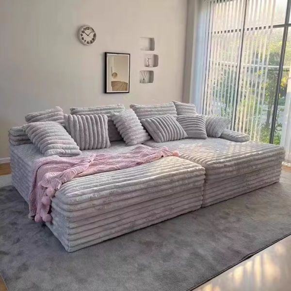 OEM Custom Vacuum Compressed Sofa Bed Modular Velvet High Density Sponge Apartment Hotel Villa Modern Leisure