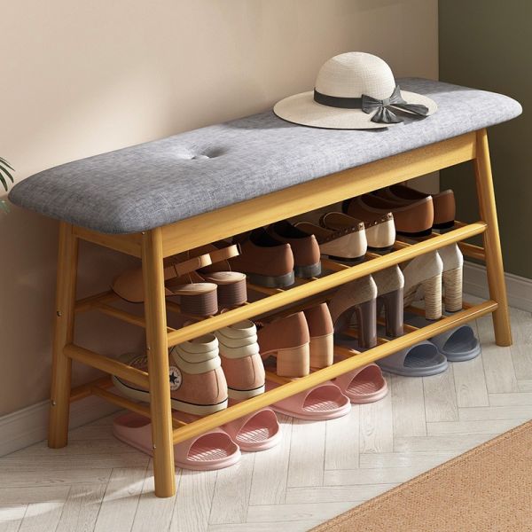 Organizer Shoe Rack Shelf Ottoman with Storage Space 3 Layers in Entryway Living Room