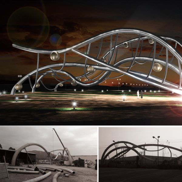 Gnee Garden Circle Abstract Stainless Steel Sculpture Creative