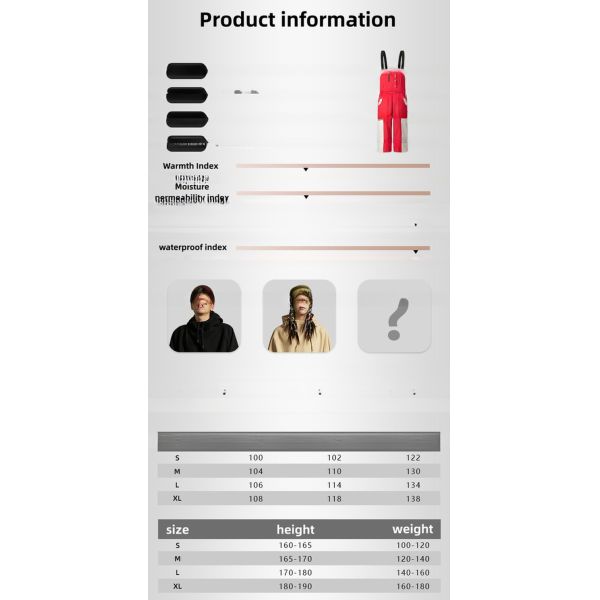 Detachable Feature Ski Overall for Women Windstopper Material and Snow Protection