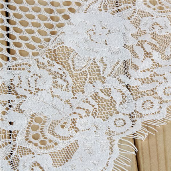 2017 Newest Fashion style ivory border eyelash tassel dress trimming french lace trim wholesale